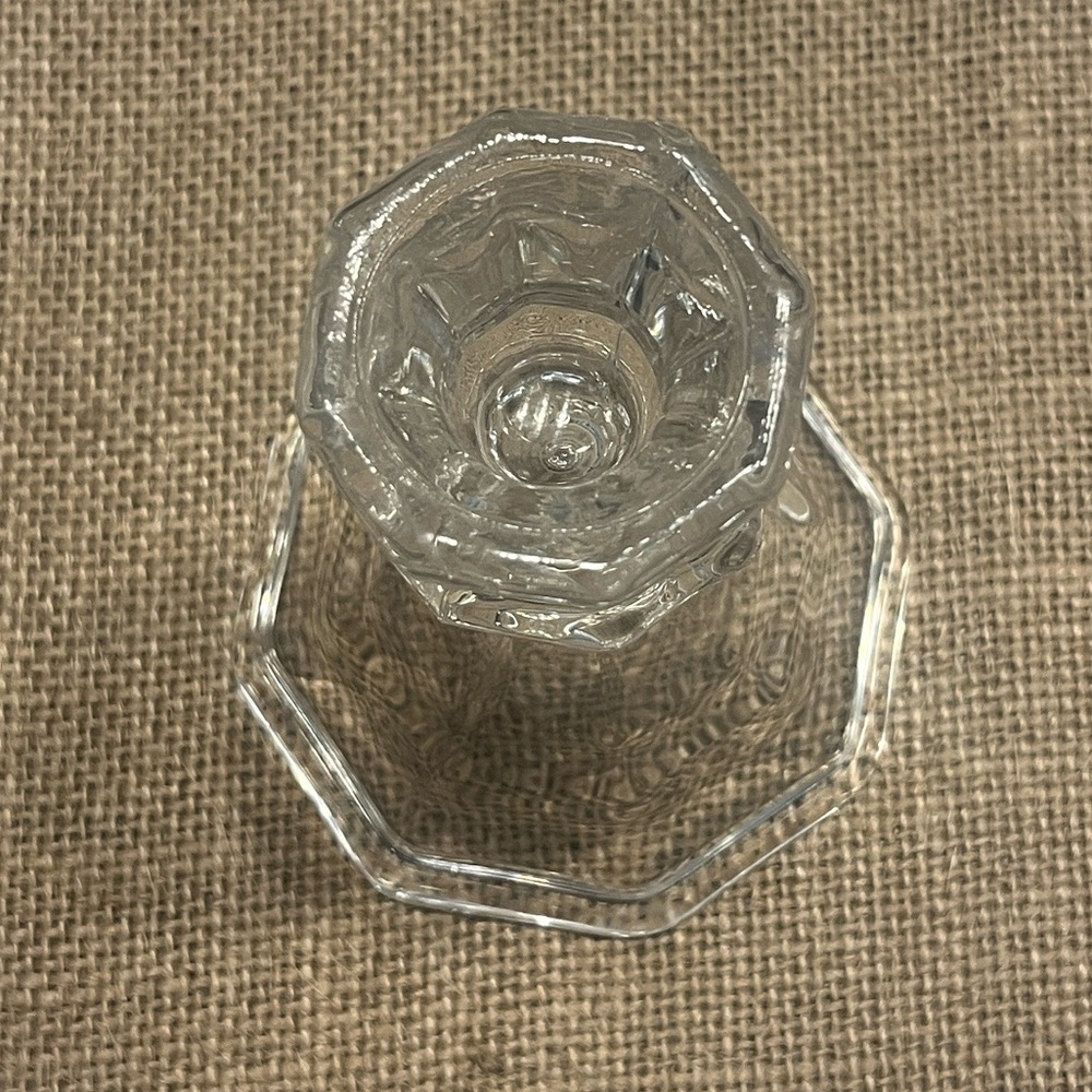 Vintage Octagon-Shaped Glass Candle Holder - Picture 2 of 6